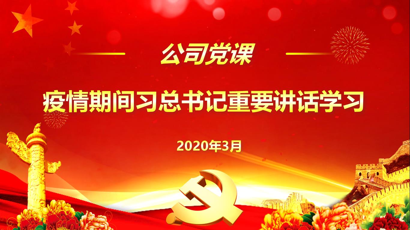 公司党支部开展“学习疫情期间习近平总书记讲话精神”的党课活动